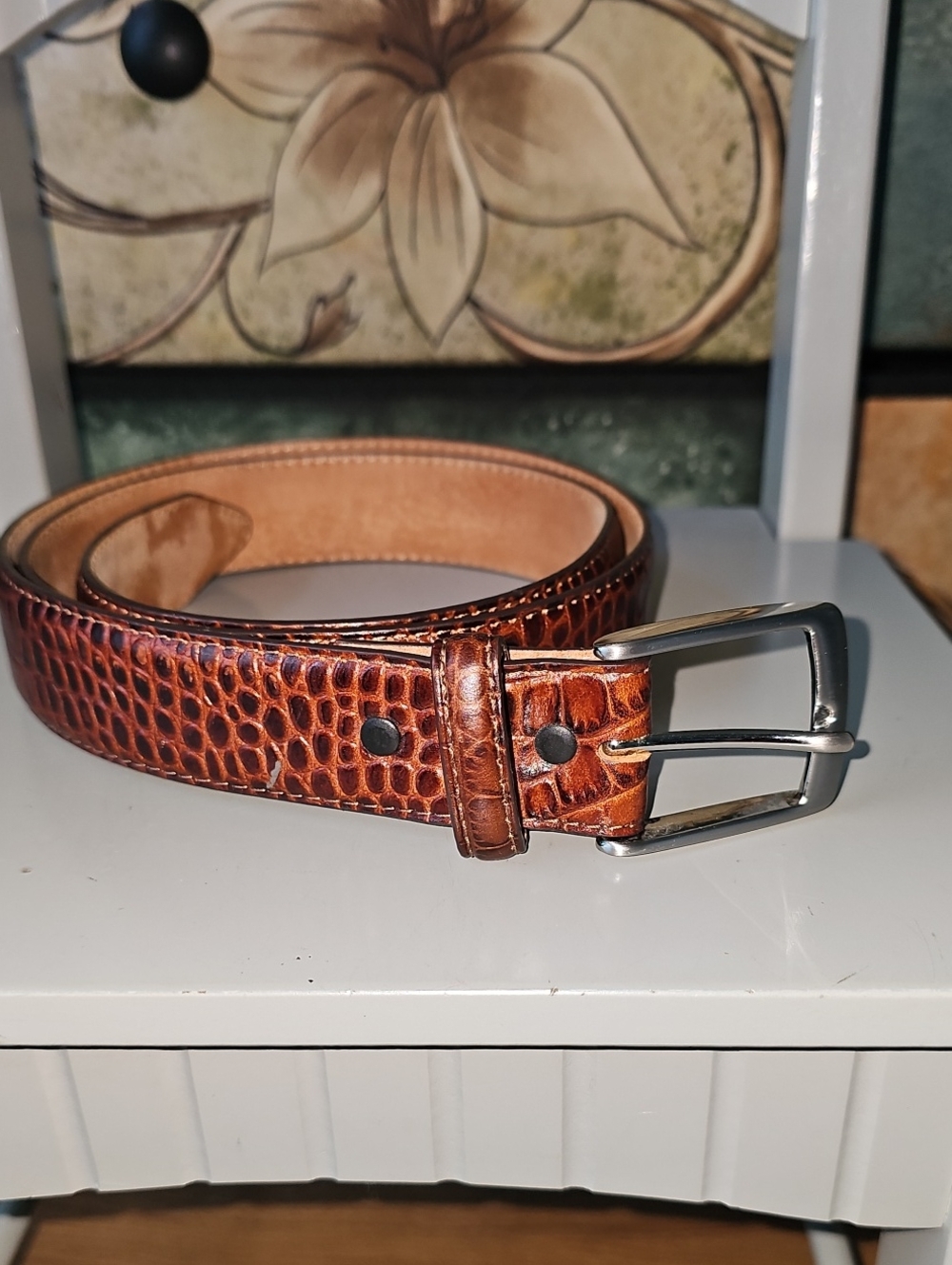 Unbranded Embossed Italian Calfskin Belt